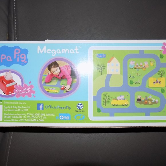 PEPPA PIG SOFT & DURABLE FELT MEGAMAT W/RED CAR - Picture 3 of 3